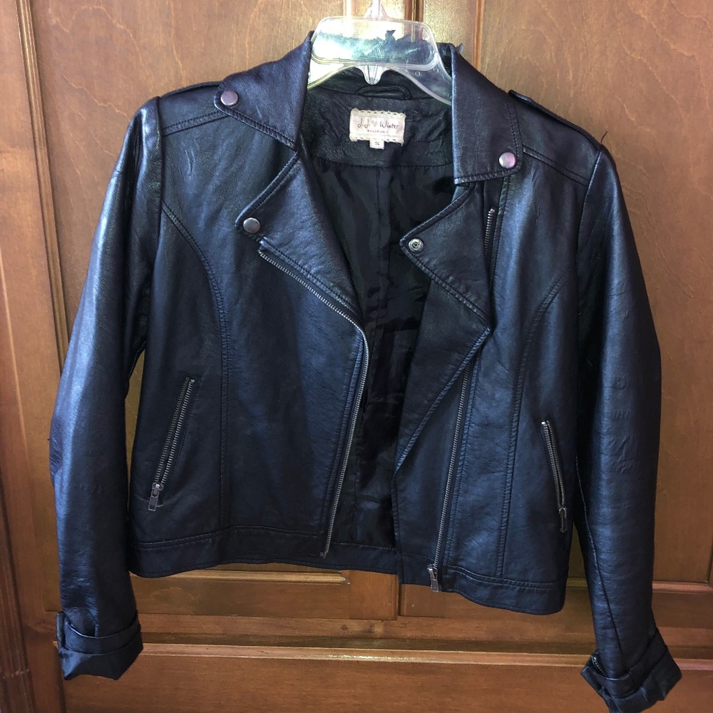 Black Faux Leather Moto Jacket